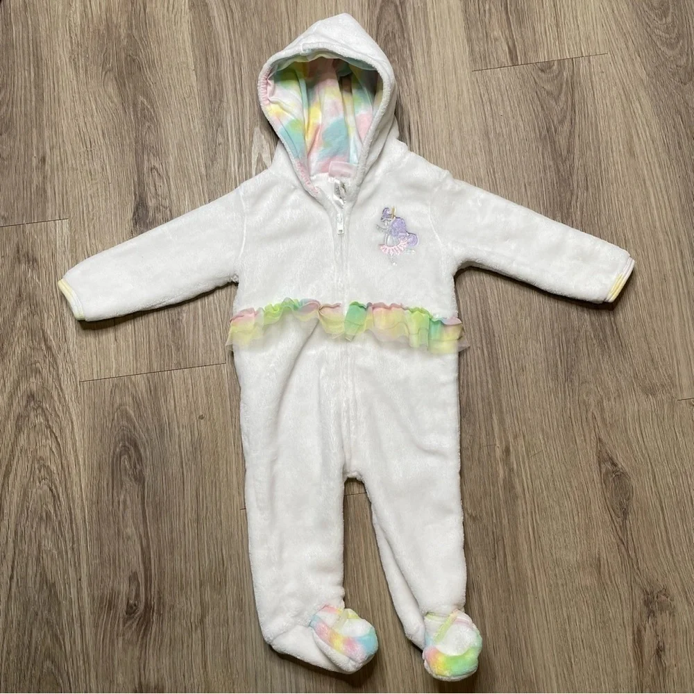 Penelope Mack One Piece Hoodie | Baby 6 - 9 months | White with Pastel